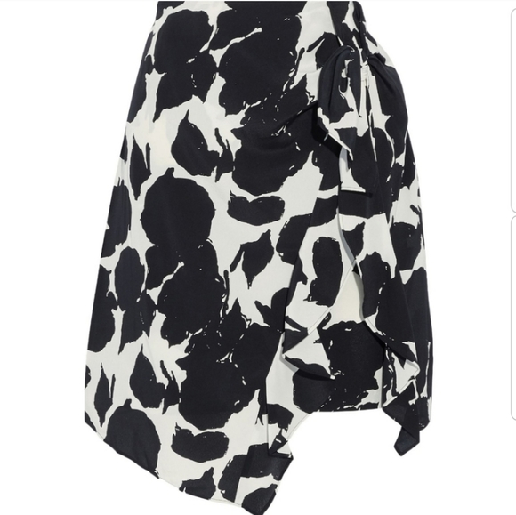 Derek Lam 10 Crosby Silk Ruffle Tie Skirt Sz 6 - Picture 2 of 8